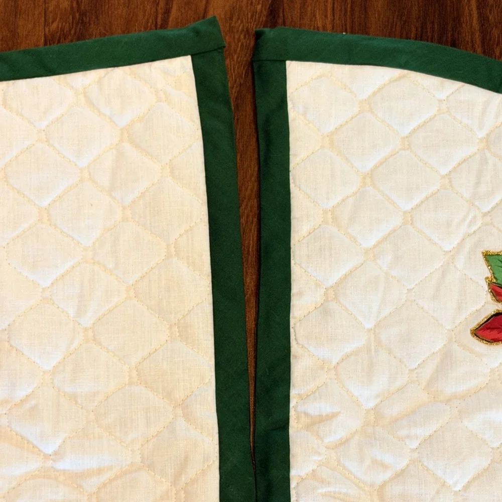 VTG‎ Quilted Poinsettia Tree Skirt 44